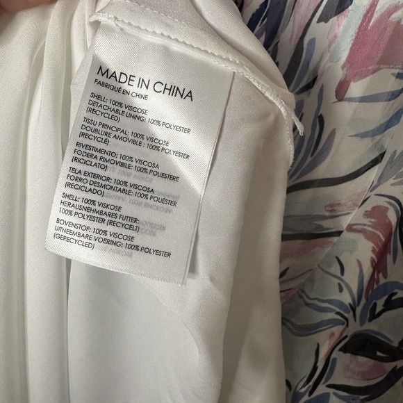 NWT Club Monaco Birds of Paradise Maxi Wrap Dress Sheer Top Dress Women's Sz 00 - Picture 9 of 11